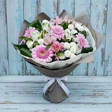 Букет цветов из:  Герберы, Альстромерии и Хризантемы в Савинский