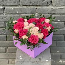 Цветочная композиция из Розы в коробке в Савинский