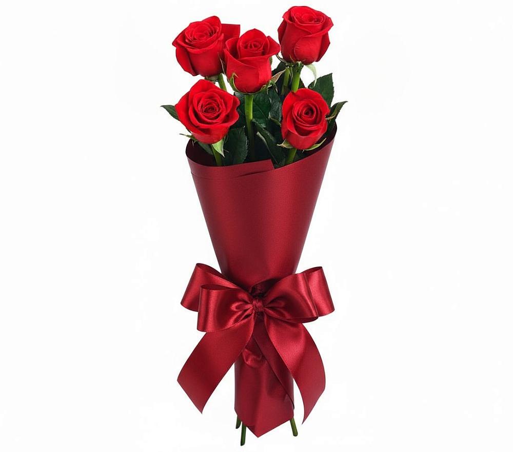 Букет 5 Красных роз Эдлесс Лав в Савинский