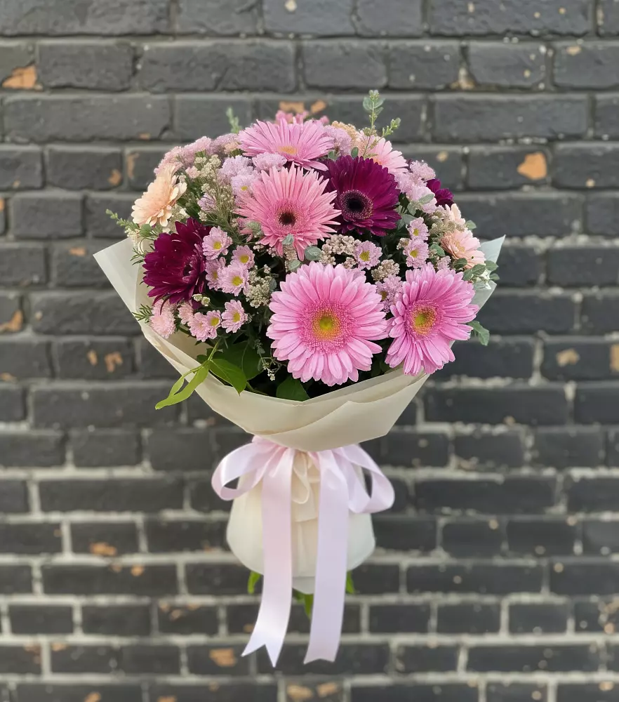 Букет цветов из: Герберы и Хризантемы в Савинский