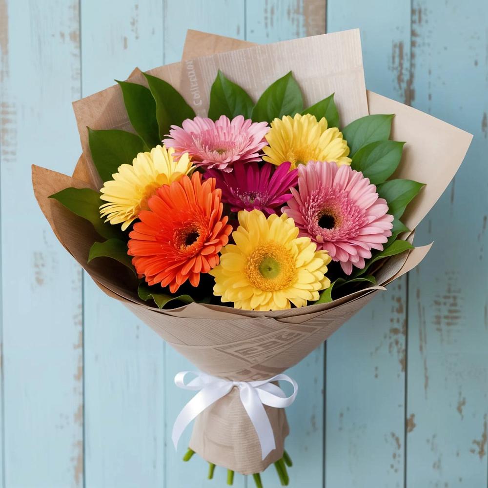 Букет цветов из: Герберы в Савинский