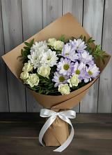 Букет цветов из:  Хризантемы и Розы в Савинский