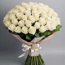 Букет 101 беля роза Белоснежка в Савинский