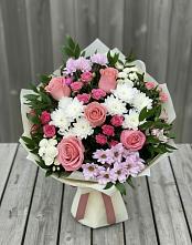 Букет цветов из:  Альстромерии, Гвоздики, Розы и Хризантемы #REPLACE_PRED# Савинский