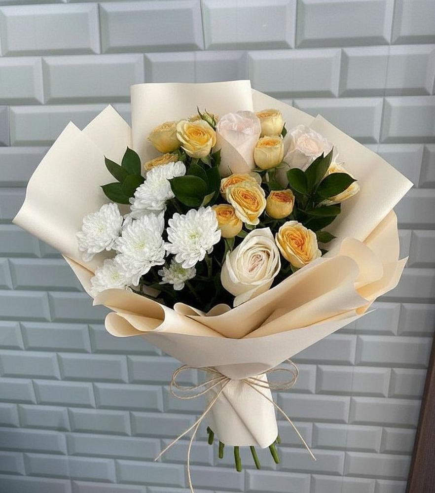 Букет цветов из: Розы и Хризантемы в Савинский