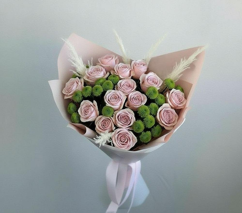 Букет цветов из: Розы и Хризантемы в Савинский