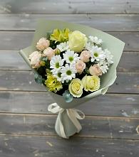 Букет цветов из:  Альстромерии, Розы и Хризантемы в Савинский