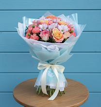 Букет цветов из:  Хризантемы и Розы в Савинский