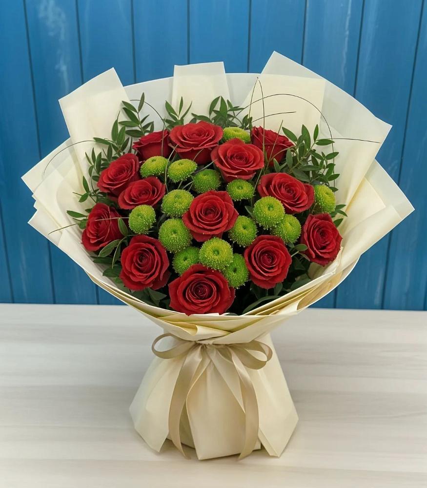 Букет цветов из: Розы и Хризантемы в Савинский